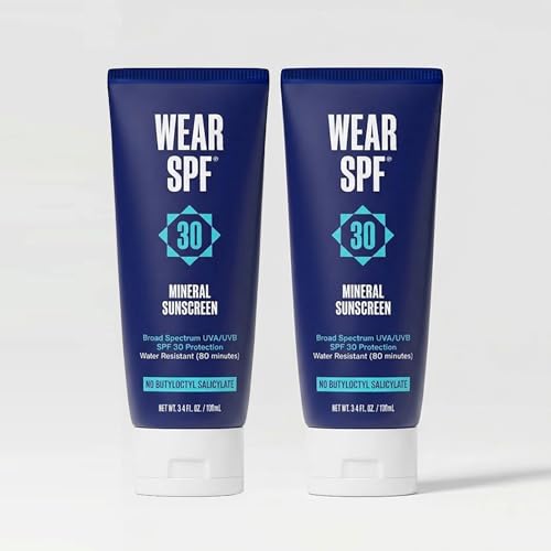 Wear SPF Mineral Sunscreen Lotion SPF 30 - Water-Resistant, 2-Pack, Active & Sensitive Skin