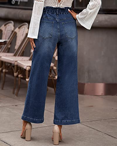 XX-Large Wide Leg Bell Bottom Jeans for Women High-Waisted Stretch Y2K Style - Lapis Loft
