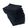 Eurow Microfiber Salon Towels 16x29 Inch Black Pack of 10 - Bleachproof & Ultra Absorbent