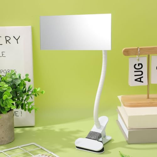 Clip-On Adjustable Privacy Desk Mirror with Rear View for Office & Cubicles