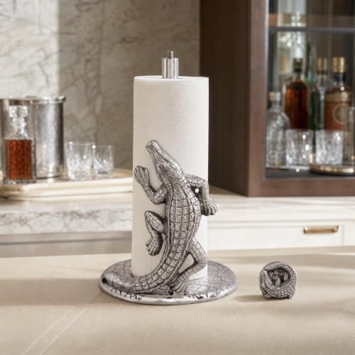 Alligator Paper Towel Holder - 12.5 Inch Aluminum Kitchen Decor