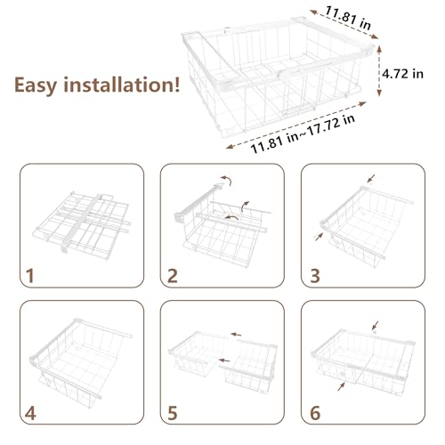 White Expandable Freezer Organizer Bins 6-Pack for Chest Freezers
