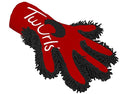 Ambidextrous Hair Curling Glove for Men and Women - Red and Black, Washable