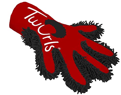 Ambidextrous Hair Curling Glove for Men and Women - Red and Black, Washable