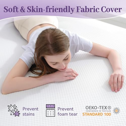 Twin XL Gel Memory Foam Mattress Topper 2 Inch Ventilated High-Density Bed Pad with Removable Cover
