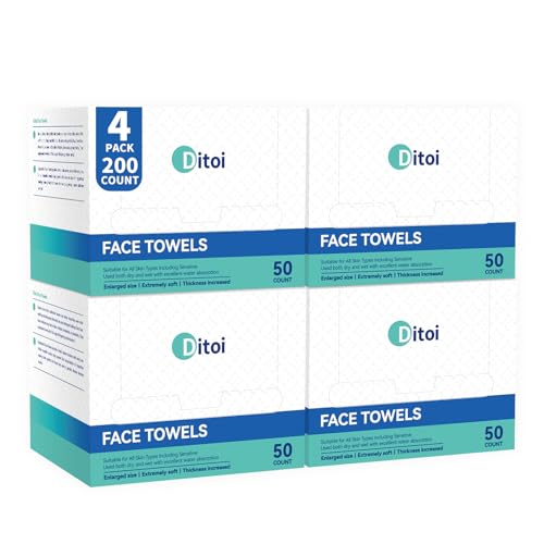 Disposable Face Towels XXL 200 Count - Soft Deep-Cleansing Facial Cloths for All Skin Types