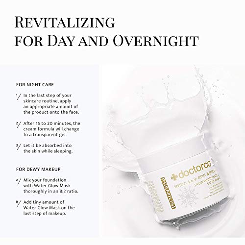 Snow White Water Glow Mask Cream | Over 8M Units Sold | Original Moisturizing Washless Sleeping Pack | Skin Rejuvenation and Hydration | Daily Self Skin Care, Korean Beauty | 3.71 oz