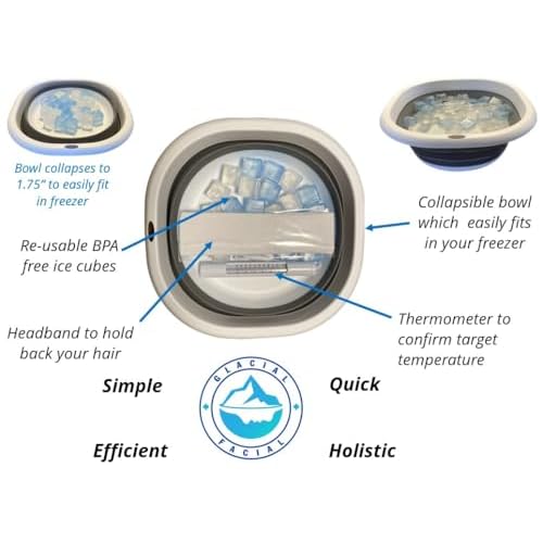 Glacial Facial Ice Water Face Plunge Kit, Chemical Free, Face Mask Alternative for Smooth Skin