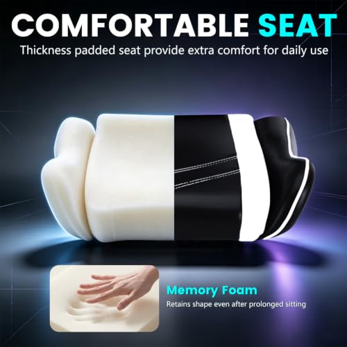 White Ergonomic Gaming Chair with Recline & Footrest - BestOffice