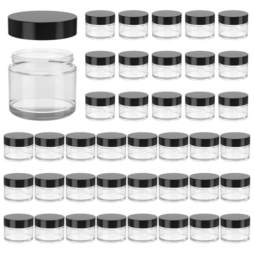 Hoa Kinh 2oz Clear Glass Jars with Lids - 40 Pack, Leak-Proof Storage Containers