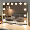 Vanity Mirror with Lights, Hollywood Lighted Makeup Mirror with 12 Dimmable LED Bulbs for Dressing Room & Bedroom, 3 Light Modes£¬Slim Metal Frame Design, AC-Powered, White