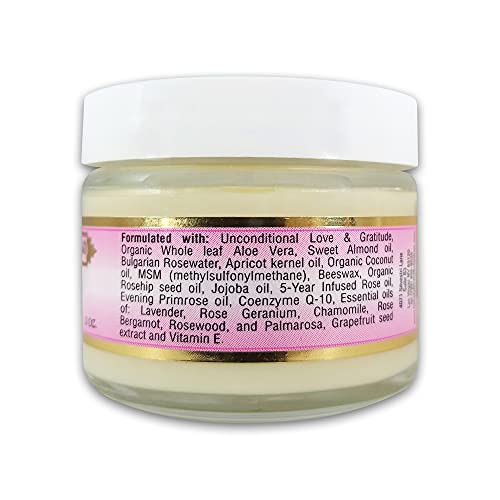Simply Divine Botanicals Creme de Rose Heavenly Facial Moisturizer - Natural and Organic Face Cream for Dry, Normal, Sensitive, Mature Skin, 2 oz