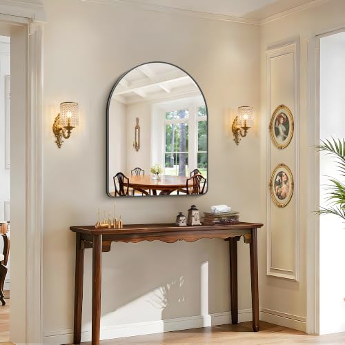 Black Arched Wall Mirror 30x40 Inch Modern Aluminum Frame Bathroom Decor Variation of THIS listing