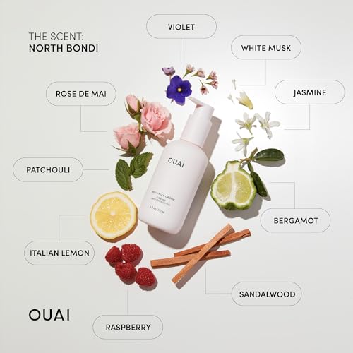 OUAI Anti Frizz Cream Travel Size - Moisturizing Hair Cream with Frizz Control & Heat Protection - Provides Hydration with Jackfruit & Beetroot Extract - Paraben, Phthalate & Sulfate Free (3 oz)
