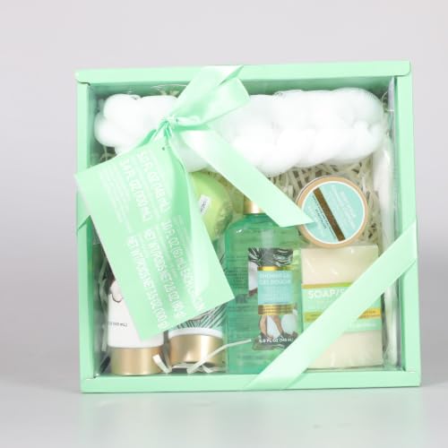 Coconut Bath Gift Set for Women - 8 Piece Luxury Spa Collection with Bath Bombs & Body Care