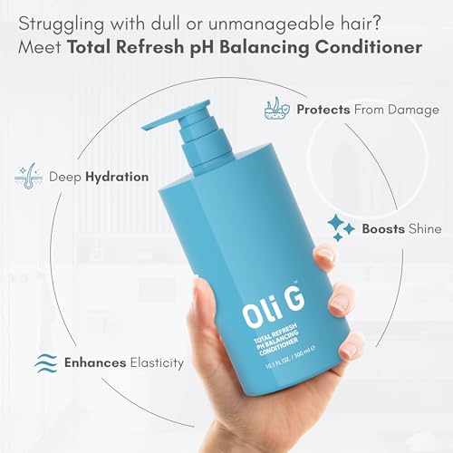 Oli G Total Refresh pH Balancing Hair Conditioner 10 Fl Oz - All Hair Types, With Marula Oil & Botanical Proteins