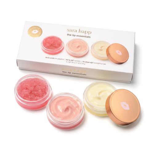 Sara Happ Lip Care Set with Lip Scrub, Balm & Treatment – Hydrating Lip Essentials