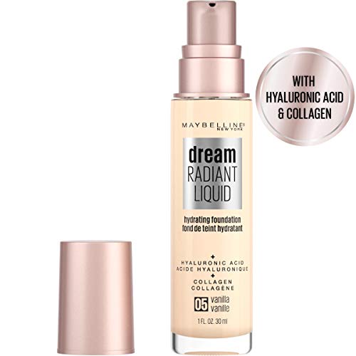 Maybelline Dream Radiant Liquid Foundation - Medium Coverage, Hydrating, Vanilla, 1 Fl Oz