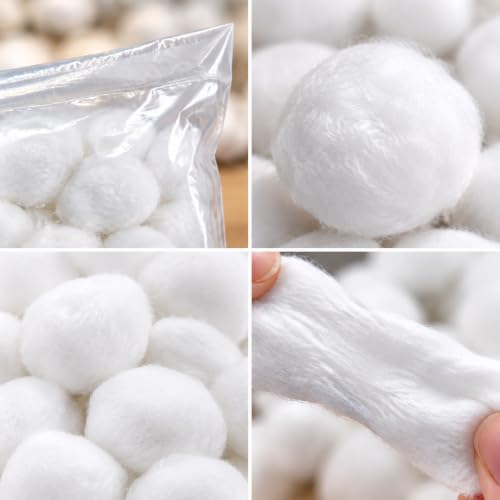 Hedume Organic Cotton Balls 500 Count - Biodegradable, Fragrance-Free, Super Absorbent for Household & Craft Use