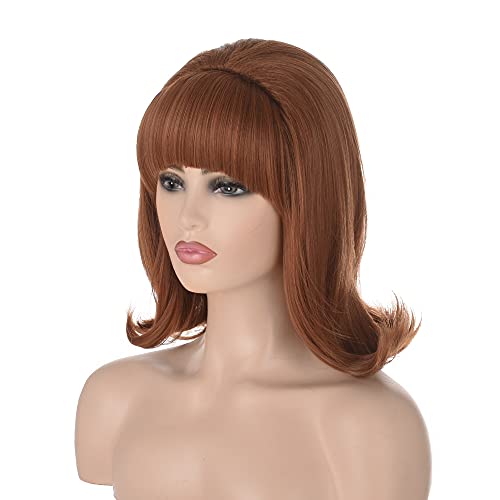 Vintage 70s Pinup Wig for Women - Ginger Beehive Style Halloween Costume Hair