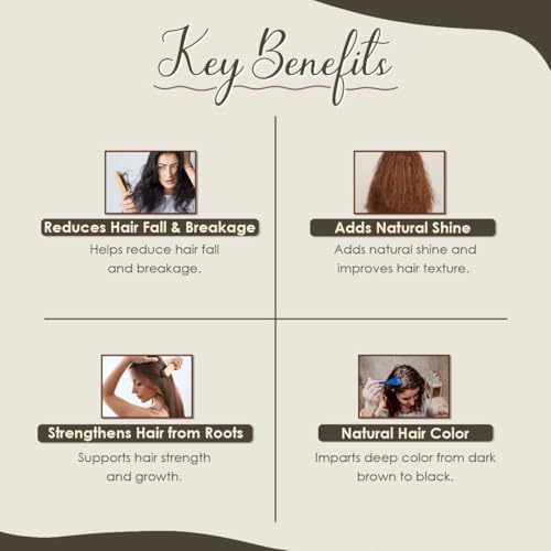 Herbal Hair Color Kit with Henna Indigo Amla - Natural Care Pack 300g