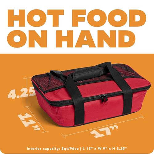 HOTLOGIC Max Large Portable Electric Food Warmer & Lunch Box - Red, 120V