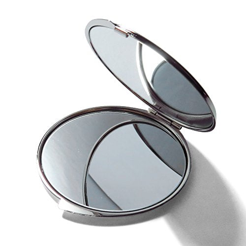 MADDesign Mother of Pearl Compact Makeup Mirror Folding Magnify Butterfly Flowers Pink Yellow