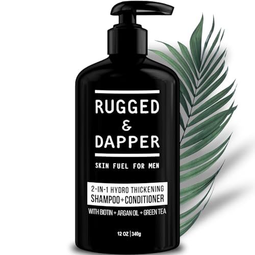 RUGGED & DAPPER 12 Fl Oz Men's Biotin Hair Thickening 2-in-1 Shampoo & Conditioner