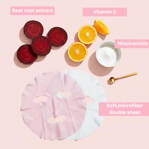 FACETORY Pinky Promise Korean Beetroot Face Mask 10 Pack for Radiant Skin