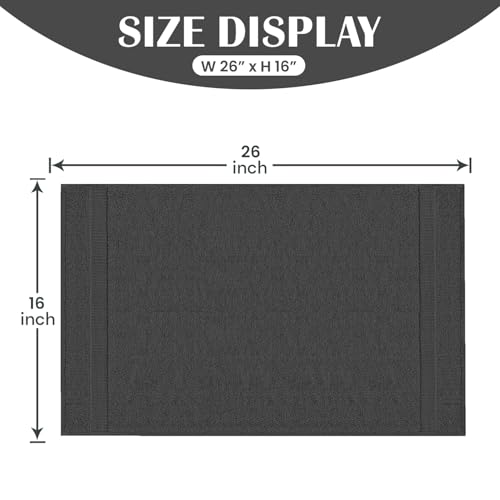 16x27 Pack of 24 Dark Grey Cotton Spa Towels - Highly Absorbent Hand & Gym Towels