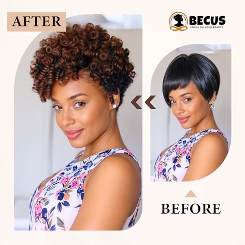 BECUS 20 Inch Jamaican Curly Crochet Hair - #1B/30 Black to Brown, 3 Packs, Natural Length & Volume