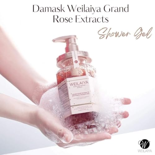 Weilaiya Damask Grand Rose Extract Shower Gel ? 450mL / 15.2 fl oz ? Moisturizing Body Wash with Natural Rose Essence ? Gentle, Hydrating, Aromatherapy Cleanser for All Skin Types