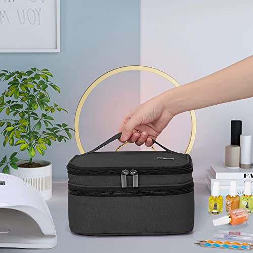 Double Layer Nail Polish Carrying Case Holds 30 Bottles - Black