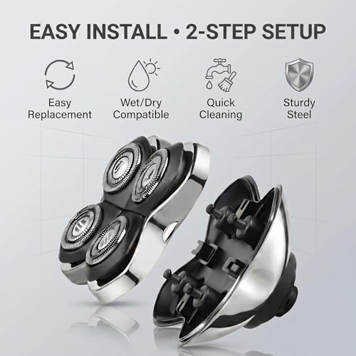 Replacement Blade Set for Electric Shavers - 4 Head Floating Titanium Foil Compatible with Skull Shaver Series Gold PRO Silver PRO Platinum PRO Butterfly Kiss PRO