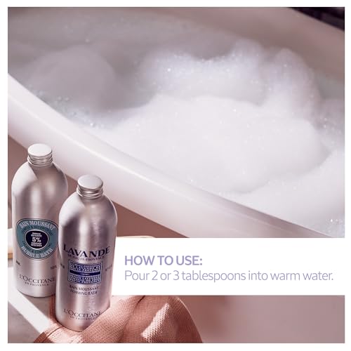 L'Occitane Lavender Bubble Bath Refill, Relaxing Foam & Essential Oil, 16.9 fl oz