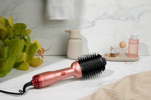 Only August Hot Air 4-in-1 Blow Dryer Brush - Rose Gold, Ionic Volumizer & Styler
