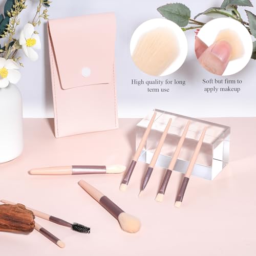 Mini Travel Makeup Brush Set 24 Pcs with Bag - Compact & Soft