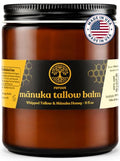 Manuka Honey Beef Tallow Face Moisturizer 9 Fl Oz - Unscented Hydrating Balm for Men Women Kids & Babies - 2 Ingredients