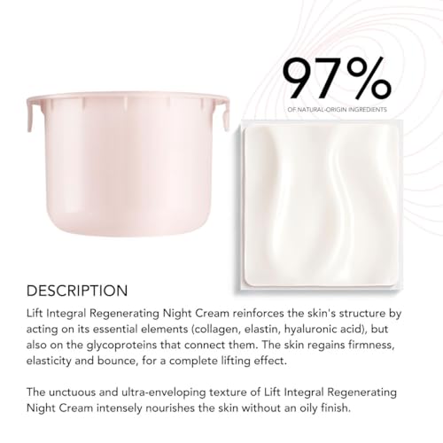 Lierac Lift Integral Night Cream Refill - Firming & Lifting Night Moisturizer with Hyaluronic Acid, Rose RNA & Black Tulip Extract, Suitable for All Skin Types, Including Sensitive - 50ml Refill