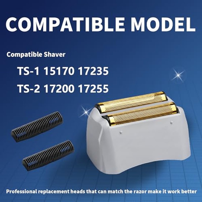 1 Pack Pro Shaver Replacement Foil and Cutters Compatible with andis No.17150/17155/17200 Shaver ProFoil Lithium Replacement Golden