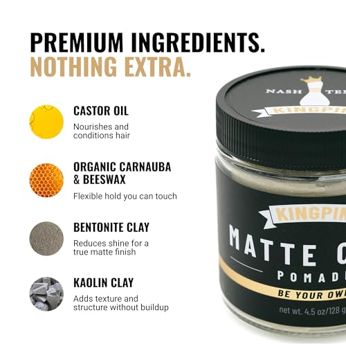 Men's Matte Clay Hair Wax - Flexible Hold & Natural Finish - 2.5oz Travel Size with Organic Jojoba Oil