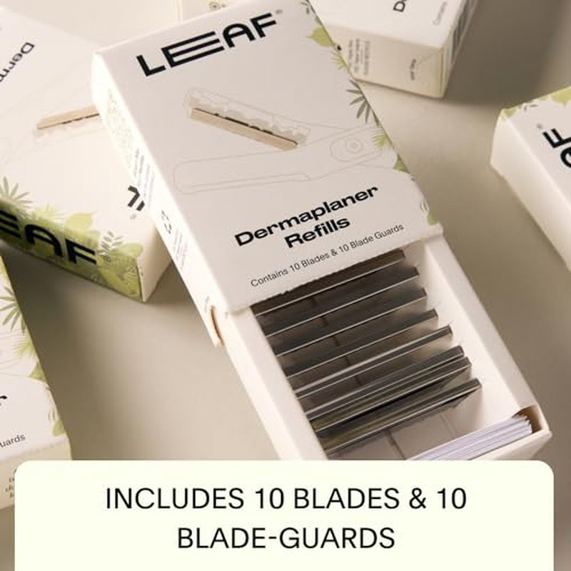 Leaf Shave | Leaf Dermaplaner Refills - 10-Count Replacement Blades & 10-Count Replacement Blade-Guards