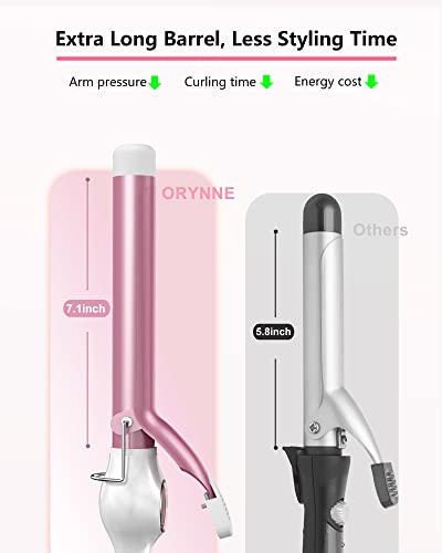 ORYNNE 1 Inch Digital Ceramic Curling Iron with Argan Oil Infused Barrel