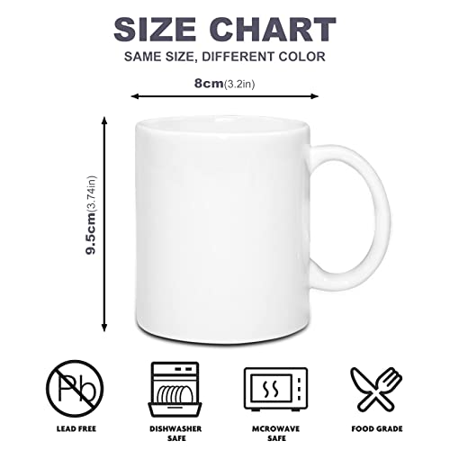 48pcs White Ceramic Sublimation Coffee Mugs Set - 11oz Blank Customizable Cups