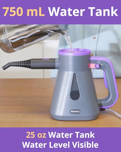 Awasky Handheld Steam Cleaner Grey 1200W Fast Heat-Up 750ml Tank No Cooling