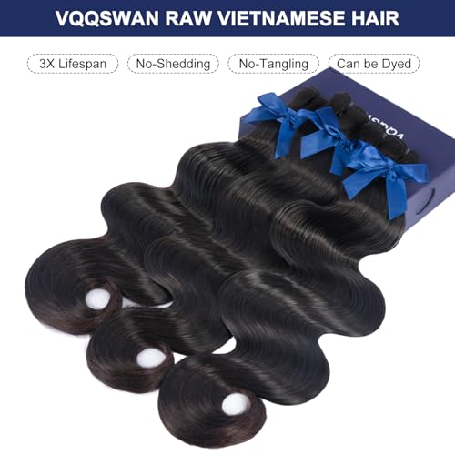 12 Inch Raw Vietnamese Human Hair Bundle - Body Wave, Bleachable & Dyeable, No Shedding, 3X Longer Lifespan - Variation 1