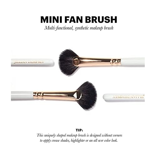 Jillian Dempsey Mini Fan Eye Makeup Brush: All in One Eyeshadow Makeup Brush: Multi-Functional Synthetic Vegan Eye Shadow Brush