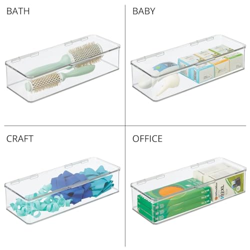 Stackable Makeup Storage Organizer Box - Clear Bathroom Vanity & Drawer Holders - 2 Pack