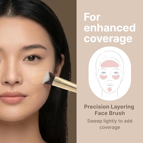 THE TOOL LAB 112 Layer Cover Face Brush, Professional Foundation Brush for Liquid & Cream Makeup, Seamless Blending, Pore-Filling, Soft Synthetic Bristles, K-Beauty Tool