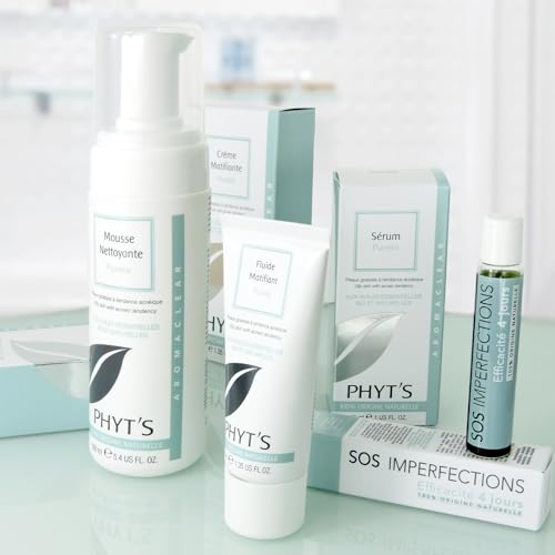 Phyts Purity Mattifying Fluid - Face Moisturizer for Oily Skin - Face Cream with Absorbent Silicas and Essential Oils - Refines Skin Texture - 1.35 oz